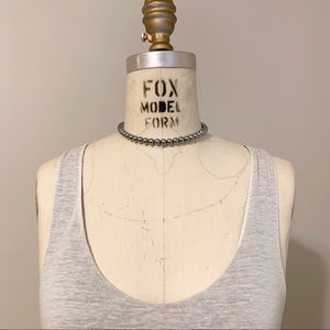 Smokey-grey faux pearl necklace with ribbon tie